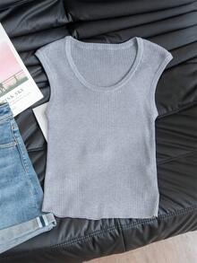 RUIWY 女式合身 U 领无袖针织吊带背心