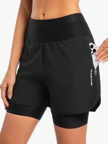 Qualicos Women's Mountain Bike Shorts 4D Padded Cycling Riding Biking Bicycle Biker Cycle Sport Shorts For Women Zipper Pockets - Black - View 5