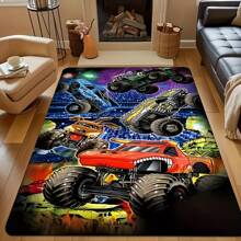 1 Stück Monster Truck Grafik Design dekorativer Teppich, Nachttisch Teppich, Schlafzimmer Teppich, Büro Teppich, Wohnzimmer Teppich, Heim Dekor Teppich, bedruckter Teppich, Fensterbank Teppich, geeignet für Heim Dekoration Teppich, Wohnzimmer Teppich, Teppich, Wohnzimmer Bereich Teppich, kleiner Bereich Teppich, Matte, Heim Dekor, großer Wohnzimmer Teppich, Wohnzimmer Heim Dekor, Raum Dekor, waschbarer Teppich