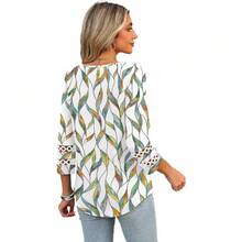 XIEERDUO 3/4 Length Sleeve Womens Tops Dressy Casual Blouses For Women 2025  V Neck T Shirts Summer Clothes - Z 彩葉 - 查看 5