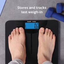 Health O Meter LCD Carbon Fiber Digital Body Weight Scale, 400lb Capacity - Grey - View 2