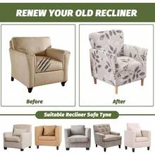 Local Delivery - Banquet Armchair Slipcover Printed Chair Covers With Arms Stretch Club Chair Slipcover Soft Armchair Sofa Covers Anti-Slip Furniture Protector For Dogs Pets Home Living Room Decor, 14 - A1 - 查看 7