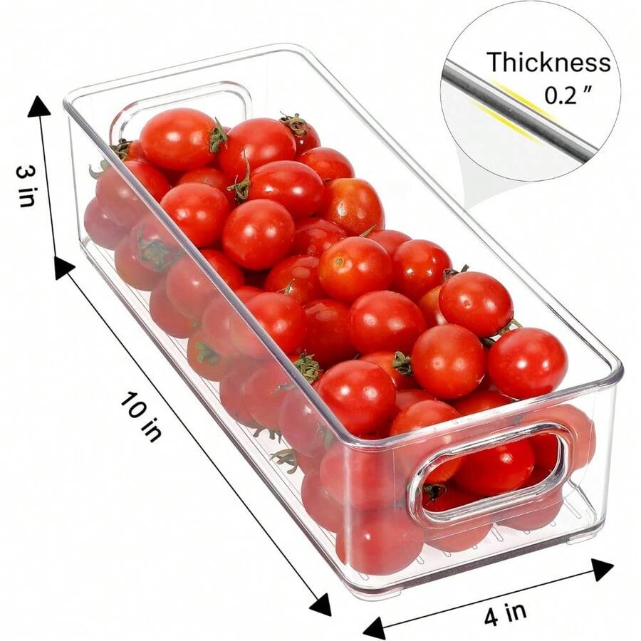 Stackable Plastic Food Storage Bin With Handles For Kitchen Pantry
