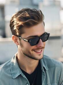 SeeBand Gafas de moda con montura cuadrada rectangular para hombres y mujeres, gafas de diseñador con estilo retro de los 90