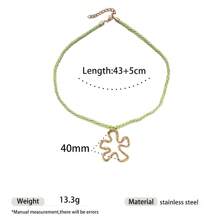 1pc Fashion Minimalist Vacation Style Colorful String Woven Stainless Steel Shell, Starfish, Sun, Heart, Flower Pendant Necklace, Suitable For Women Casual/Holiday Wear