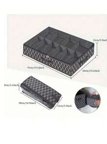 1pc 10-Compartment Foldable Cloth Shoe Storage Box With Transparent Lid, Dual Handle Transparent Window Storage Bag For Under Bed, Closet, Bedroom, Dorm, Space Saving Bedroom Accessory