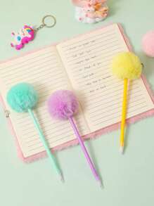 Plastic Hairball Pen Cartoon Cute Student Hand Account Pen Girl Heart School Wedding Gift Pen, Suitab, Back To School, School Supplies, Kawaii Stationery, Colors For School, Stationery, Writing Pens Back To School