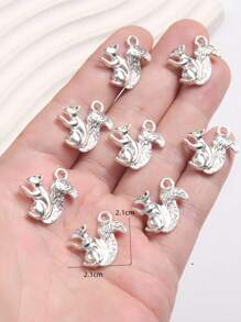 8pcs Cute Animal Shaped Zinc Alloy Pendants, DIY Jewelry Making For Necklace, Bracelet, Gift