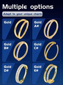 1pc Double Cartilage Nose Ring Stainless Steel Septum Ring Cochlear Piercing Jewelry Septum Ring Cartilage Earring Helix Tragus Gold Silver 18G 16G 8mm 10mm Women's Daily/Travel/Party/Dance Wear, Mother's Day, Valentine's Day, Christmas, Birthday Jewelry Gift - Double Cartilage Earrings - View 2