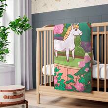 Baby Comforter For Crib And Bed, Warm Padded, Sublimated Print - Unicorn - View 2