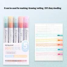 5 pezzi di penne fluorescenti, pennarelli morbidi per graffiti artistici e evidenziatori per studenti, utilizzabili per segnare/disegnare/scrivere/decorare taccuini