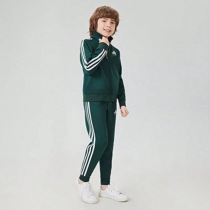Adidas 阿迪达斯男童三条纹休闲轻便外套，春秋季百搭之选 - 綠色 - 查看 1