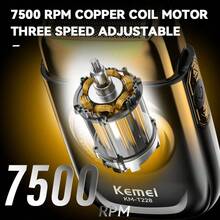 Kemei KM-T228 新款男士电动剃须刀，配备 1400mAh 大容量锂离子电池，3 档可调速度，液晶显示屏，可剃须和修剪胡须，刀片可去除面部毛发，是送给丈夫或父亲的理想新年礼物。 - 彩色 - 查看 5