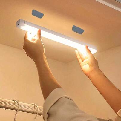1 件运动传感器灯，卧室夜灯带，USB 可充电 LED 灯，适用于房间、橱柜、壁橱、走廊和楼梯，19.69 英寸/11.81 英寸/7.87 英寸/3.94 英寸，暖光/白光