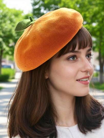 1 pieza Boina artística navideña hecha a mano y decorativa para mujer, gruesa y cálida de lana para otoño/invierno, adecuada como regalo de Navidad, para fiestas de carnaval y uso diario