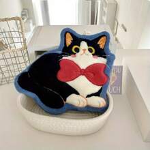 Toalla de mano de felpa de coral con diseño de gato lindo - de secado rápido, súper absorbente y suave, fácil de colgar en la cocina y el baño, toalla de mano absorbente y linda con dibujos animados de felpa de coral para la cocina y el baño, conveniente para secar en cualquier momento