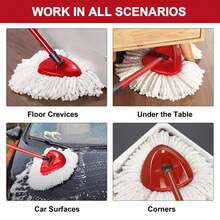 3-Pack Mop Head For O-Ceda EasyWrin Spin Mop Refill 1-Tank System Only Easy Cleaning Microfiber Replacement - 白色 - 查看 6