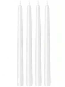 4pcs 10-Inch Smokeless And Odorless Candles Long Air Purification Candles Home Birthday Candles White Candlestick Candles Banquet Party Romantic Wedding Venue Decoration Props