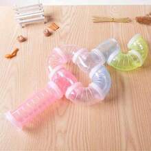 Hamster Tunnel Toy - 3pcs Connectable Plastic Pipe Cage Exercise Tubes - Multicolor - View 4
