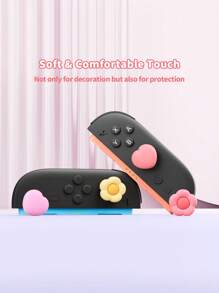 GeekShare Embouts de manette Joy-Con en forme de fleur en forme de cœur rose et jaune pour 2