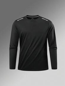3pcs Men's Basic Long Sleeve T-Shirts, Solid Color Sports Quick-Dry Undershirts, Lightweight Breathable Fitness Running Tops, Fall Clothes - Multicolor - View 3