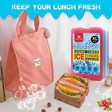 Home Times 4 包超薄冰袋，快速冷冻，节省空间，可重复使用，适用于午餐盒或冷藏箱，夏季 - 彩色 - 查看 5