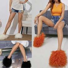 Women's Plush Faux Fur Slippers - Fluffy And Warm Slide-On Slipper For Cozy Comfort - 黑色 - 查看 2