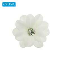 Faux Silk Multi-Layered Handmade Artificial Flowers Purple White Pink Bulk - Cream - View 3