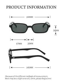 Fashion Rectangle Women's Eyeglasses Men's 90's Rectangle Eyeglasses Retro Small Frame Design Suitable For Use Clothing Accessories Casual Gifts - Multicolor - View 8