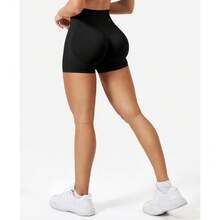 VOYJOY Women Workout Impact Shorts 3.6"/ 4.5"/ 6" Scrunch Butt Lifting Gym Seamless Booty Biker Shorts - Black - View 4