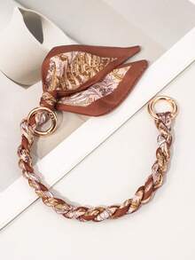 1条替换表带 - 链条肩带、午餐盒包带、印花围巾带、手工编织手链 - 棕色 - 查看 7