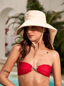 Tropiscape 女士夏季户外防紫外线遮阳帽，带马尾辫孔，韩版时尚宽檐帽，休闲度假风，适合海滩、秋季、圣诞节、冬季等场合，是理想的圣诞礼物之选。 - 彩色 - 查看 5