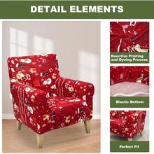 Local Delivery - Banquet Armchair Slipcover Printed Chair Covers With Arms Stretch Club Chair Slipcover Soft Armchair Sofa Covers Anti-Slip Furniture Protector For Dogs Pets Home Living Room Decor, 14 - 45 - 查看 2