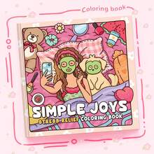 Simple Joys 24-Page Coloring Book | Beginner-Friendly Tracing + Stress-Relieving Doodles, Coloring Book For Adults And Teens, Simple Yet Expansive Relaxation Designs, Thick & Opaque, Suitable For Stationery, School Supplies, Great Gift For Girls, Valentine's Day, New Year - Simple Joys - View 5