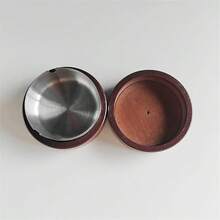 1 件带盖木质烟灰缸，创意圆形设计，适合居家、客厅、办公室使用 - 彩色 - 查看 11