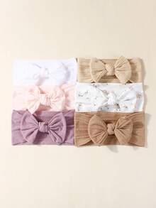 6pcs/Set Early Spring Fashion Baby Nylon Hairband With Decorations, Suitable For Daily Wear Love Valentine - Multicolor - View 8