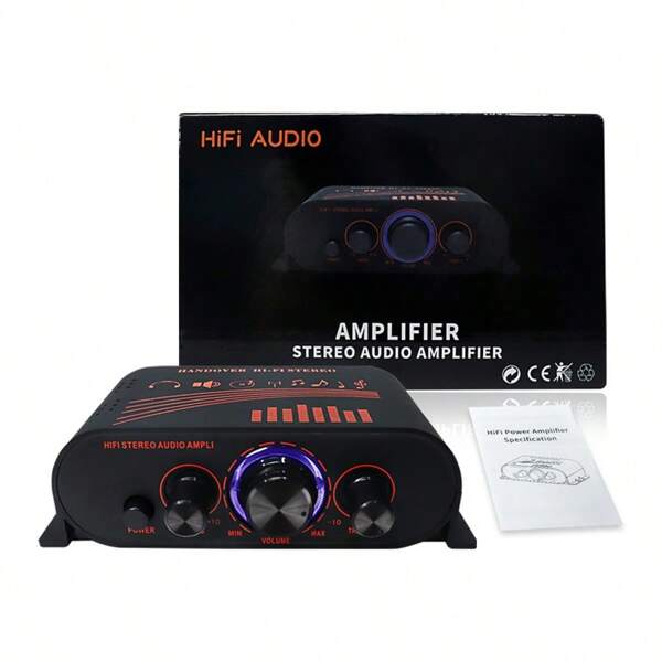 Neuer Mini-Verstärker, 2-Kanal-Stereo-Verstärker HiFi-Leistungsverstärker, Mini-40W-Mehrzweck-Soundstereo-Verstärker für Zuhause und Auto für Lautsprecher, TV, Handy