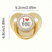 1 Shiny Diamond Shaped Silicone Pet Chew Toy, I Love You Letter Pattern, With Dust Cover, Used To Relieve Dog Anxiety, Reliable, Suitable For All Breeds, Daily Companions, Holiday Gifts, Chew Toy | Shiny Design | Chew Toy - Multicolor - View 3