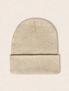 3 件装女士纯色针织帽，简约时尚，温暖户外帽，适合秋冬季 - 純色 - 查看 25