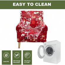 Local Delivery - Banquet Armchair Slipcover Printed Chair Covers With Arms Stretch Club Chair Slipcover Soft Armchair Sofa Covers Anti-Slip Furniture Protector For Dogs Pets Home Living Room Decor, 14 - 45 - 查看 4