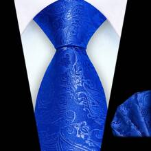 Set de 2 piezas que incluye corbata de 8cm de ancho con estampado de cachemir y flor y pañuelo a juego. Elegante accesorio de corbata de negocios de alta calidad para bodas, regalos familiares, Navidad o fiestas.