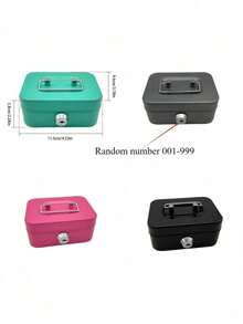 1pc Secure Metal Cash Storage Box - Money Banks With Key Lock, Top Handle Holder, Adult Piggy Bank, Coin Saver, Cash Register For Daily Office Use, Perfect Halloween, Gift Idea Birthday Gifts Graduation - Multicolor - View 7