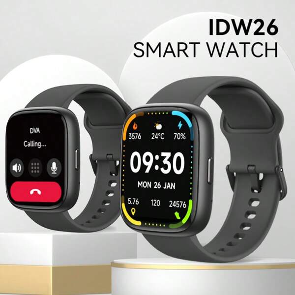 Reloj inteligente deportivo IDW26, rastreador de fitness de 1.83 pulgadas HD para hombres y mujeres, con Alexa incorporado, alertas de mensajes, llamadas HD, monitoreo de múltiples deportes, monitoreo del sueño, para y Android, regalo, batería de 300mAh