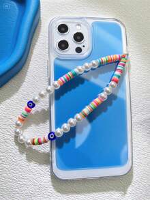 1 件彩色聚合物粘土波西米亚风格蓝眼睛手机壳配件、仿珍珠手机挂饰、相机和耳机挂绳 - 彩色 - 查看 4