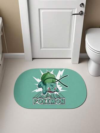 pokemon Alfombras a todo color relacionadas con Pokémon y pequeños elfos, almohadillas de tela antideslizantes y absorbentes para baños y sanitarios de dibujos animados y anime