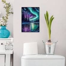 5D Diamond Painting Aurora Forest Scenery Mosaic Embroidery Cross Stitch Set Full Square Diamond DIY Home Decor Gift 30x40cm - Square Drill - 查看 4