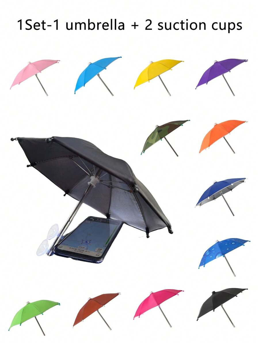 3 szt. Telefon Parasolka do Osłony Przeciwsłonecznej Z Przyssawką Stojak, Telefon Komórkowy Parasolka Przeciwsłoneczna, Telefon Parasol Komórkowy, Zewnętrzny Telefon Parasolka Przeciwsłoneczna Uchwyt Telefonu Na Telefon Z Regulowaną Przyssawką Piggy Telefon Komórkowy Osłona Przeciwsłoneczna, Stojak Na Przyssawkę, Uchwyt Telefonu Komórkowego Z Uniwersalnym Regulowanym Blokowaniem Odblasków Na Zewnątrz, Do Telefonów Komórkowych, Kindle, Pad, Smartfon, Navigator Blokujący Odblaski Antyrefleksyjny, Niezbędne Rzeczy Podróżne - Wielokolorowe - Zobacz 1
