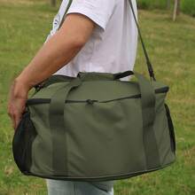 Quanjun Extra Large Storage Camping Bag,Tactical Duffle Bag With Zippers And Handles,Travel/Outdoor With 3 Dividers,Picnic Camping Organizer,Multi-Functional Duffel Bag For Camping/Sports/GYM - Green - View 2