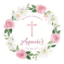 100 Pcs 5cm Spanish Baptism Stickers, First Holy Communion Favor Stickers, Golden Green Eucalyptus Leaf Design, 1st Holy Communion Greenery Gold Cross, Gift Wrapping, Baby Shower Favors, Church Events, Favor Personalized Stickers, High-Quality, Colorful, Custom, Baptism Set Of, Personalized, Anniversaries, Birthdays, Housewarming, Graduation School Supplies,Back To School