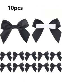 10/12pcs Self-Adhesive Satin Bows Ribbon For Gift Packaging Pink Beige Green Bow Gift Wrapping Accessories For Birthdays, Weddings Party Decorations Colorful Ribbon Bows - Bow Accessories - View 16